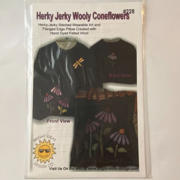 Bright Ideas Design 228 Pattern Herky Jerky Wooly Coneflowers Sweatshirt Pillow - Picture 2 of 6